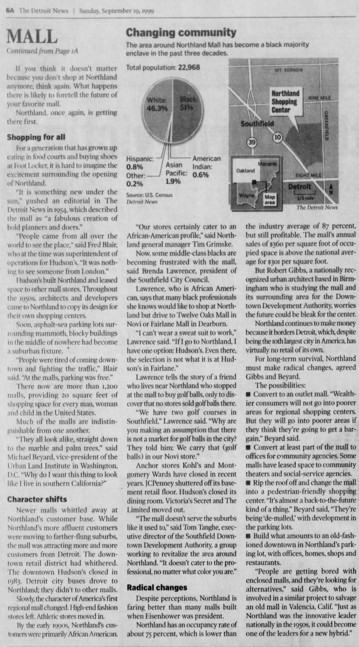 Southland Center - Sept 1999 Article